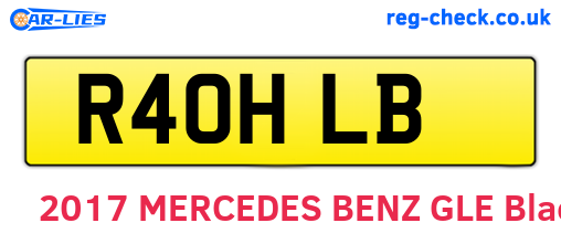 R40HLB are the vehicle registration plates.