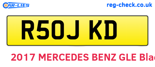 R50JKD are the vehicle registration plates.