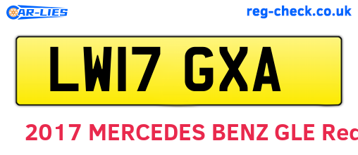 LW17GXA are the vehicle registration plates.