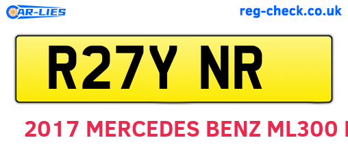 R27YNR are the vehicle registration plates.