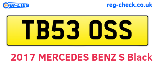 TB53OSS are the vehicle registration plates.