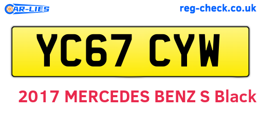YC67CYW are the vehicle registration plates.