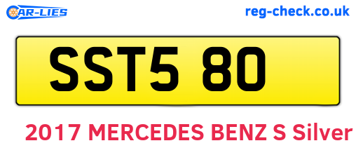 SST580 are the vehicle registration plates.