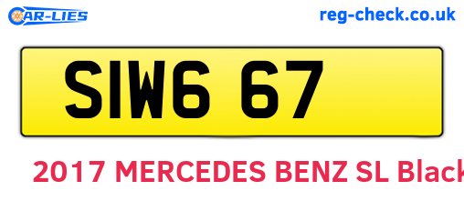SIW667 are the vehicle registration plates.