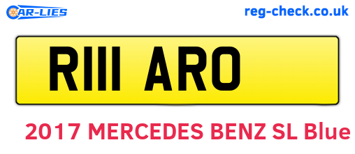 R111ARO are the vehicle registration plates.
