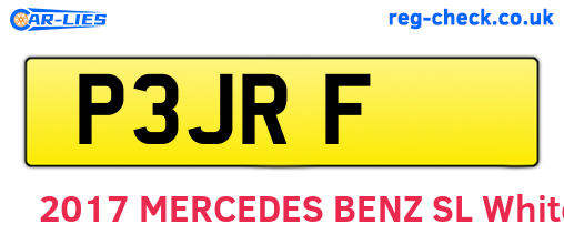 P3JRF are the vehicle registration plates.