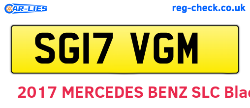 SG17VGM are the vehicle registration plates.
