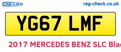 YG67LMF are the vehicle registration plates.