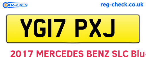 YG17PXJ are the vehicle registration plates.