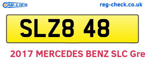 SLZ848 are the vehicle registration plates.