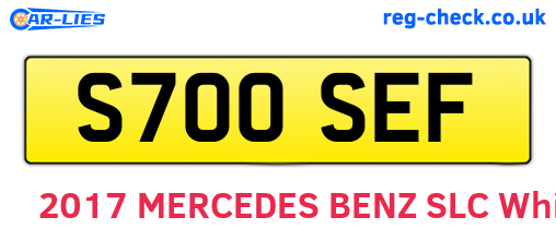 S700SEF are the vehicle registration plates.