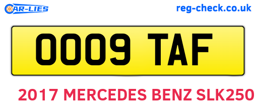 OO09TAF are the vehicle registration plates.