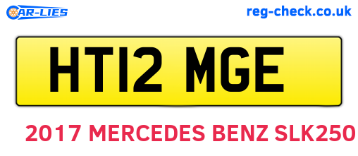 HT12MGE are the vehicle registration plates.