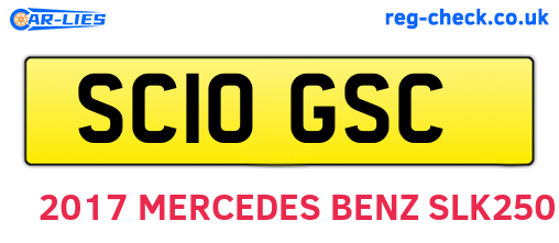 SC10GSC are the vehicle registration plates.