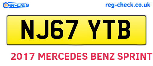 NJ67YTB are the vehicle registration plates.