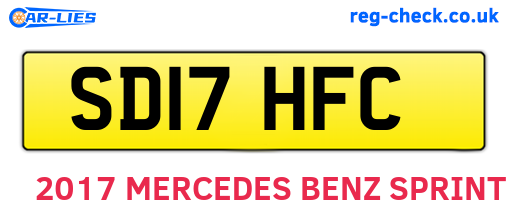 SD17HFC are the vehicle registration plates.