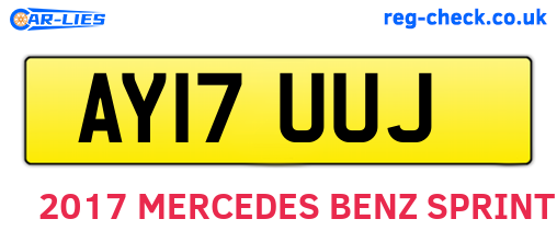 AY17UUJ are the vehicle registration plates.
