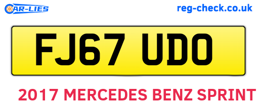 FJ67UDO are the vehicle registration plates.