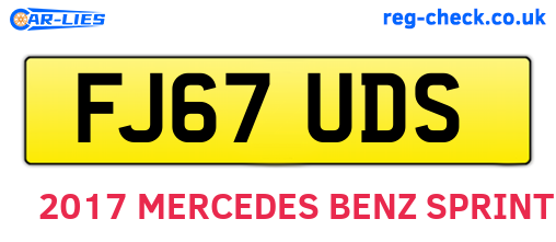 FJ67UDS are the vehicle registration plates.