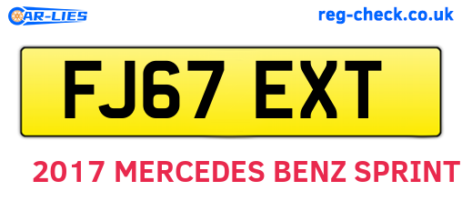 FJ67EXT are the vehicle registration plates.