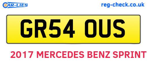 GR54OUS are the vehicle registration plates.