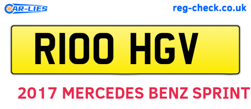 R100HGV are the vehicle registration plates.
