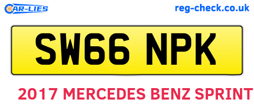 SW66NPK are the vehicle registration plates.