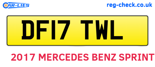 DF17TWL are the vehicle registration plates.