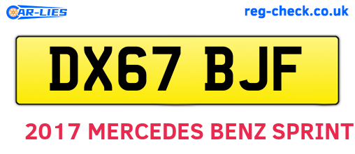 DX67BJF are the vehicle registration plates.