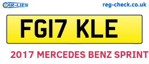 FG17KLE are the vehicle registration plates.