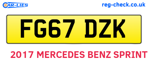 FG67DZK are the vehicle registration plates.
