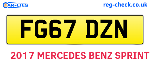 FG67DZN are the vehicle registration plates.