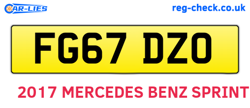 FG67DZO are the vehicle registration plates.