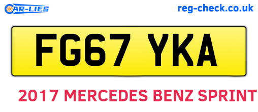 FG67YKA are the vehicle registration plates.