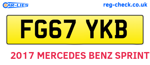 FG67YKB are the vehicle registration plates.