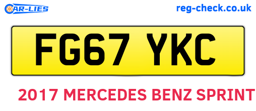 FG67YKC are the vehicle registration plates.