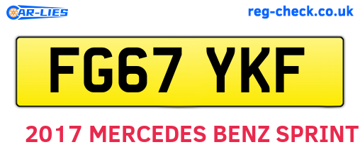 FG67YKF are the vehicle registration plates.