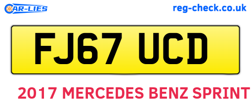 FJ67UCD are the vehicle registration plates.