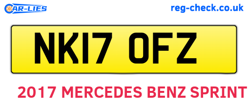 NK17OFZ are the vehicle registration plates.