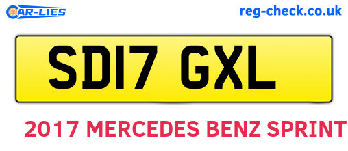 SD17GXL are the vehicle registration plates.