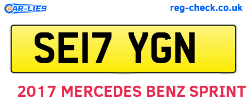 SE17YGN are the vehicle registration plates.