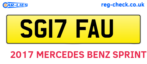 SG17FAU are the vehicle registration plates.