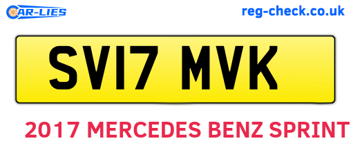 SV17MVK are the vehicle registration plates.