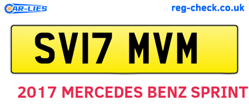 SV17MVM are the vehicle registration plates.
