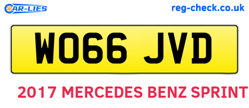WO66JVD are the vehicle registration plates.