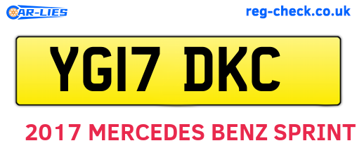 YG17DKC are the vehicle registration plates.