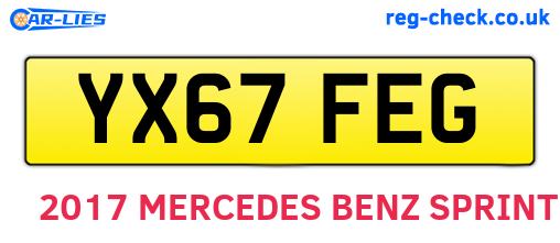 YX67FEG are the vehicle registration plates.