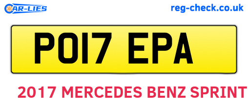 PO17EPA are the vehicle registration plates.