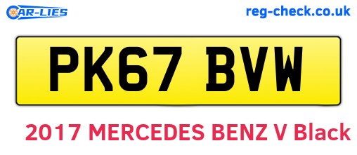 PK67BVW are the vehicle registration plates.