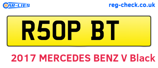 R50PBT are the vehicle registration plates.